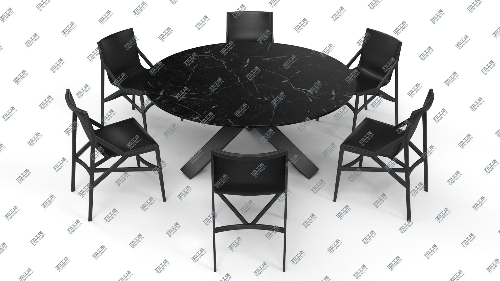 images/goods_img/2021040233/3D Cassina Dining Table Chair Set Black Marble model/2.jpg